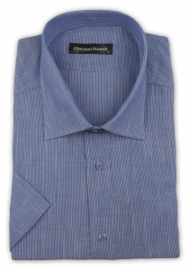 Фото Рубашка c коротким рукавом синяя Giovanni Fratell артикул: 2245-3 Класичний крій