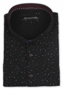 Фото Рубашка с коротким рукавом тёмно-синяя Giovanni Frateli артикул: 260261 Приталений крій