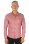 Фото Рубашка котоновая тёмно-розовая  стойка ROYMEN артикул: 0031-049 Приталені