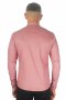Фото Рубашка котоновая тёмно-розовая  стойка ROYMEN артикул: 0031-049 Приталені