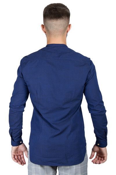 Сорочка синя комір-стійка BICOLORE, розмір 2XL (45-46) 47463-47509 фото