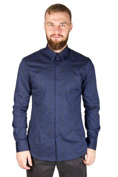 Сорочка синя в візерунок PRIMO EMPORIO, розмір XL (43-44) 48217-48270 фото