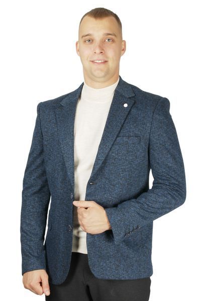 Піджак синій текстурний трикотаж TONY CASSANO, розмір 50 48476-48598 фото