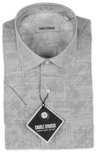 Фото товара Рубашка с коротким рукавом серая Charlz Spanser, артикул: 260290 Класичний крій