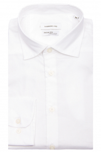 Фото Рубашка белая текстурная ткань HAMAKI - HO артикул: 1034 Приталені