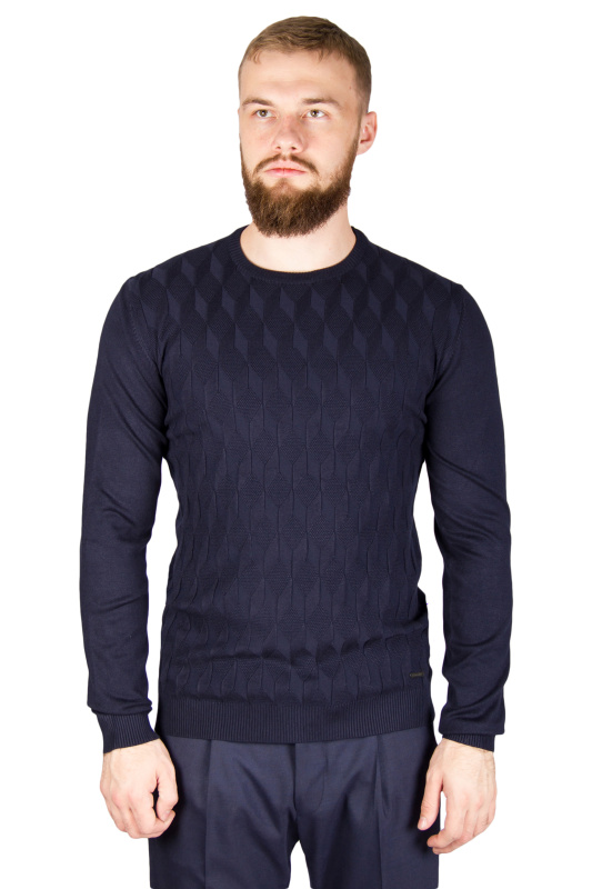 Фото товара Свитер синий в узор SORBINO, артикул: 7750 Светри , Кофти поло