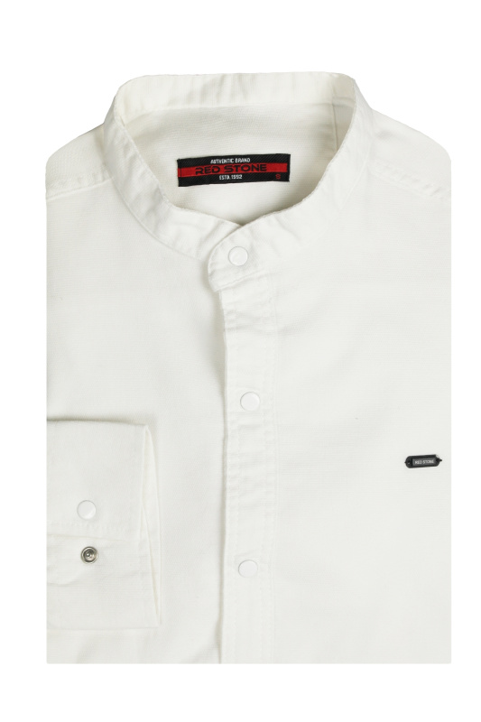 Фото товара Сорочка біла комір стійка RED STONE, артикул: 236-963 Приталені