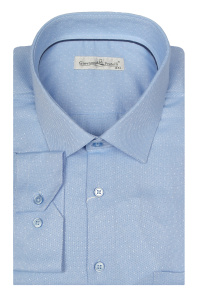 Фото товара Сорочка голуба біла в крапку Giovanni Fratelli, артикул: 0341-9862 Класичні 
