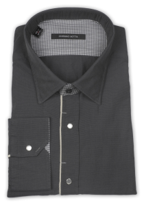 Фото товара Рубашка серая с отделкой на воротнике, манжетах и планке Romano Botta, артикул: 2422036 Класичні 