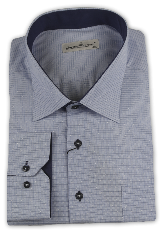 Фото товара Рубашка голубая мелкая клетка Giovanni Fratelli, артикул: 0348-8 Класичні 