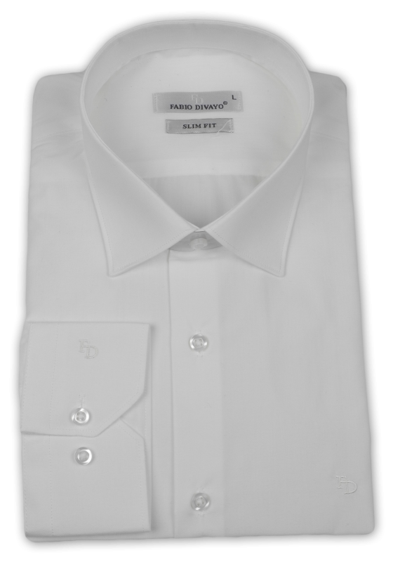 Фото товара Рубашка белая зауженного кроя Fabio Divayo, артикул: 24081 Приталені
