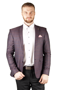 Фото товара Пиджак бордовый крупная клетка LANDOR, артикул: 282-1 Піджаки