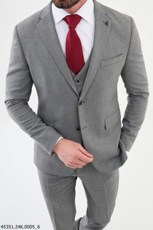 Фото товара Костюм трійка сірий однотонний MCR, артикул: 45351 костюм 3 зріст ( 164-178 )
