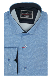 Фото товара Сорочка голуба текстурний малюнок GIOVANNI FRATELLI, артикул: 2177 Приталені
