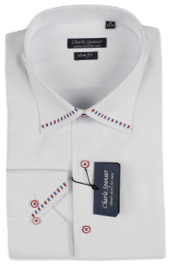Фото товара Рубашка белая Charlz Spanser, артикул: 249107 Приталені