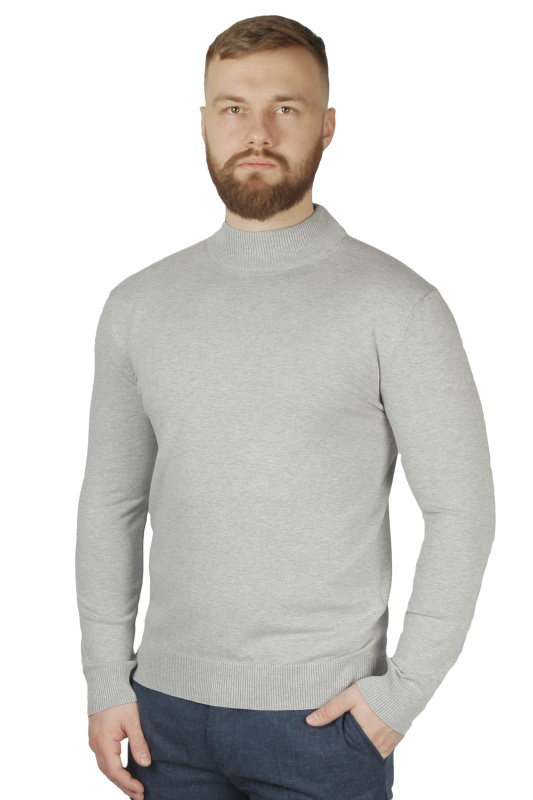 Фото товара Светр гольф світло-сірий однотонний MCR, артикул: 11357-6 Светри , Кофти поло