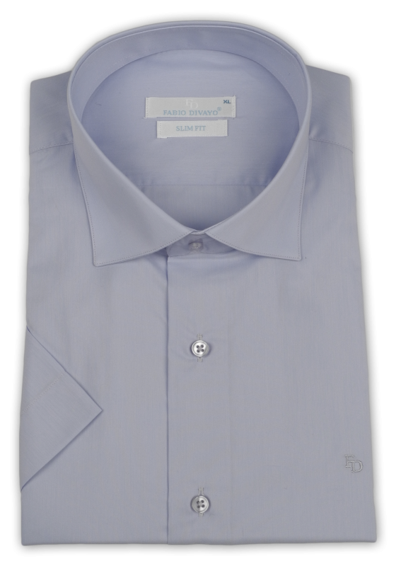 Фото товара Рубашка с коротким рукавом светло-фиолетовая Fabio Divayo, артикул: 2515067 Приталений крій