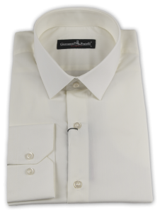 Фото товара Рубашка айвори однотонная GIOVANNI FRATELLI 0408-1, артикул: 0408-1 Приталені