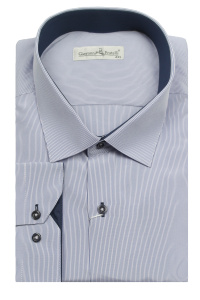 Фото товара Сорочка голуба в мілку смужку  Giovanni Fratelli, артикул: 0348-4444 Класичні 