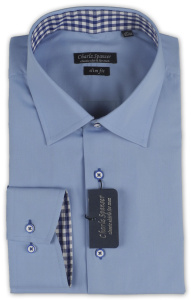 Фото товара Рубашка голубая Charlz Spanser, артикул: 242008 Приталені