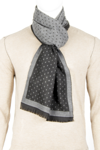 Фото товара Шарф серый в чёрную точечку FABIO DIVAYO, артикул: 45621 Шарфи