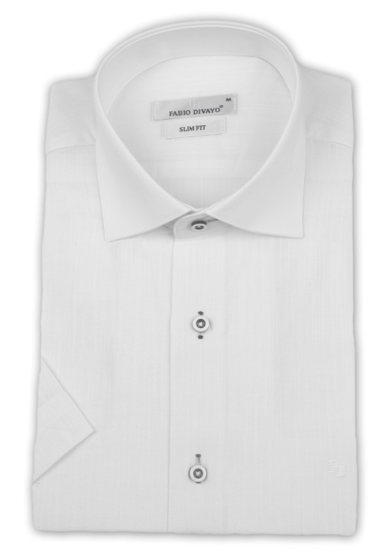 Фото товара Рубашка с коротким рукавом белый Fabio Divayo, артикул: 25386-2 Приталений крій