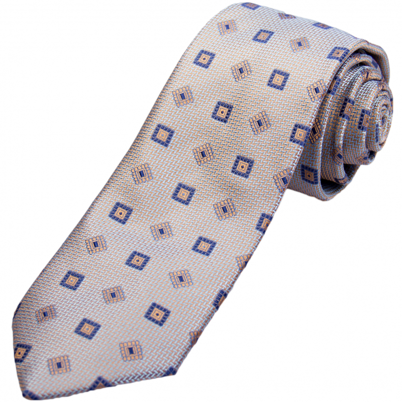 Фото Галстук серый в квадрат с платочком  FABIO DIVAYO артикул: 18024 Краватки