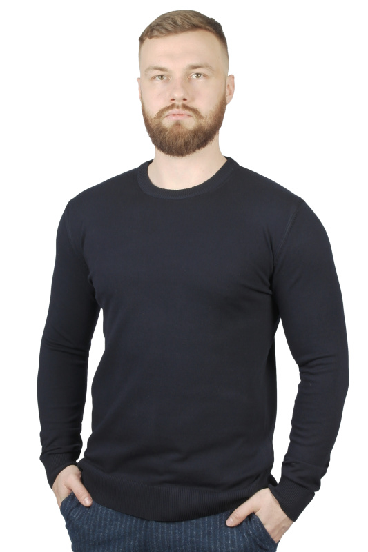Фото товара Светр темно-синій однотонний MCR, артикул: 11355-04 Светри , Кофти поло