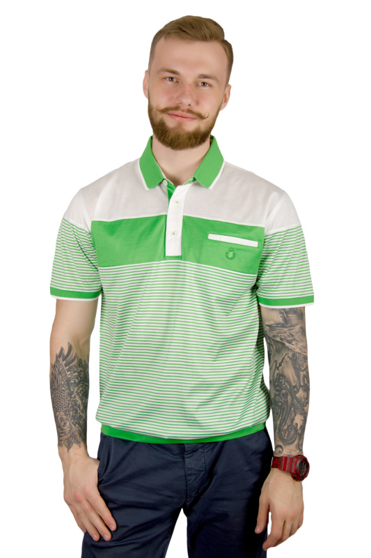 Фото товара Футболка-поло белая с зелёным SENATORI, артикул: 131039 Футболки та поло