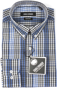 Фото Рубашка белая  Charlz Spanser артикул: 9022-3 Приталені