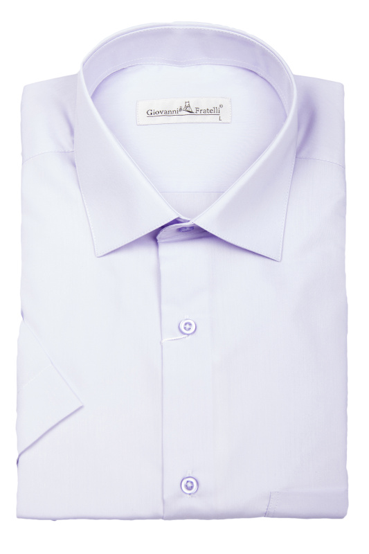 Фото товара Сорочка з коротким рукавом бузкова  Giovanni Fratelli, артикул: 0300-400 Класичний крій