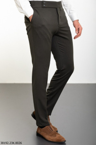 Фото товара Брюки чорні однотонні з декоративним поясом MCR, артикул: 38192 Брюки