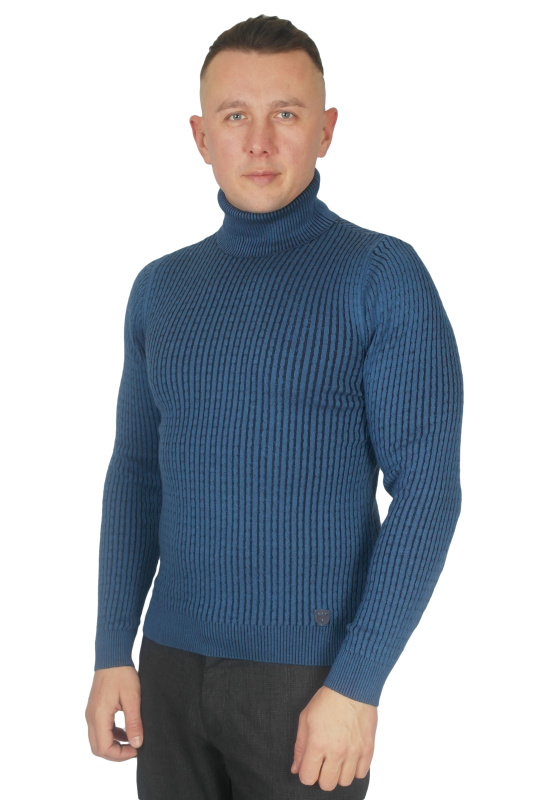 Фото товара Гольф світло-синій текстурний MCR, артикул: 11191 Светри , Кофти поло