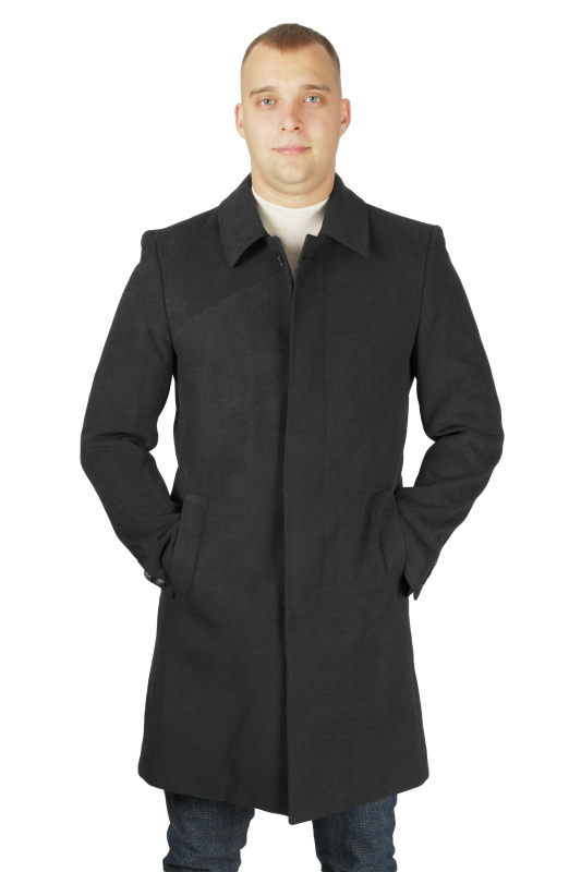 Фото товара Пальто чорне однотонне з коміром  TONY CASSANO, артикул: 04-550 Пальто