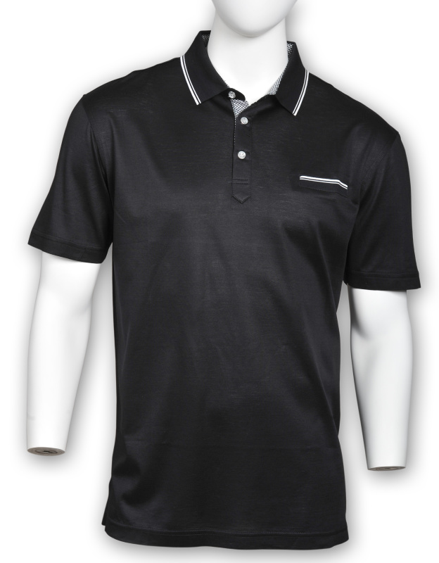 Фото товара Футболка-поло чёрная MINGNENYIGE, артикул: 286845 Футболки та поло