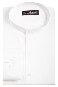 Фото Рубашка белая ворот стойка GIOVANNI FRATELLI артикул: 0104 Приталені