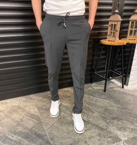 Фото товара Брюки темно-сірі на завязках TAWIL, артикул: 4226 Брюки