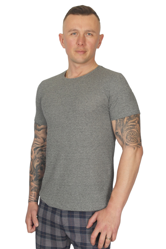 Фото товара Футболка сіра текстурна MCR, артикул: 36630-1 Футболки та поло