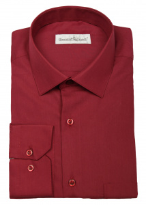 Фото Рубашка бордовая однотонная классическая Giovanni Fratelli артикул: 0300-65 Класичні 