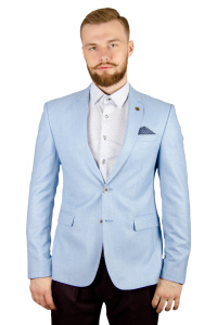 Фото товара Пиджак льняной голубой  ZOLOZZO, артикул: 538 Піджаки