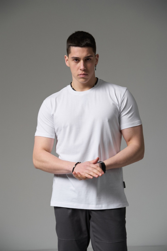 Фото товара Футболка біла однотонна ICE  MAN, артикул: 0145 Футболки та поло