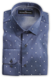 Фото товара Рубашка синяя Giovanni Fratelli, артикул: 242619 Приталені