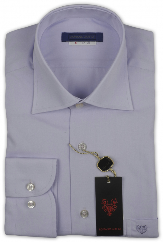 Фото Рубашка сиреневая однотонная с карманом Romano Botta артикул: 24019-1 Класичні 
