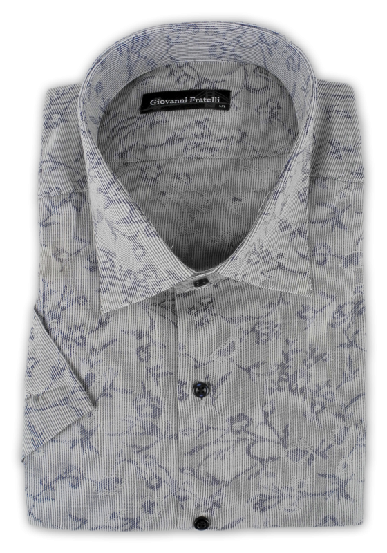 Фото товара Рубашка c коротким серая Giovanni Fratelli, артикул: 0971 Класичний крій