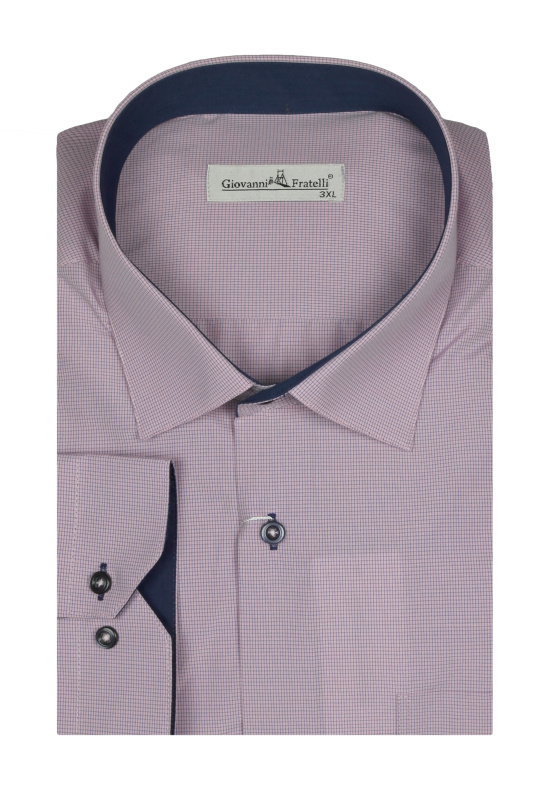 Фото товара Рубашка сиреневая в клетку  GIOVANNI FRATELLI, артикул: 0348-125 Класичні 