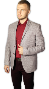 Фото товара Пиджак бордовый в точечку  MAIKLEN, артикул: 073062 Піджаки