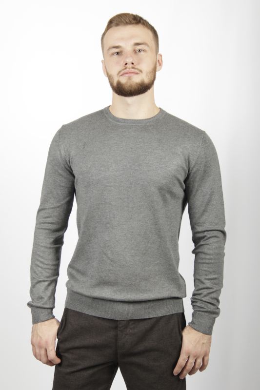 Фото товара Свитер серый однотонный SORBINO, артикул: 7181 Светри , Кофти поло