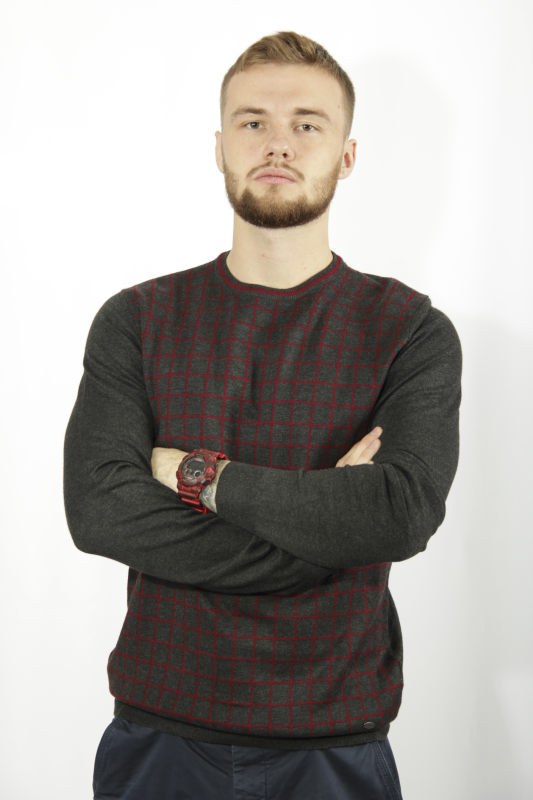 Фото товара Свитер серый в клетку SORBINO, артикул: 7269 Светри , Кофти поло