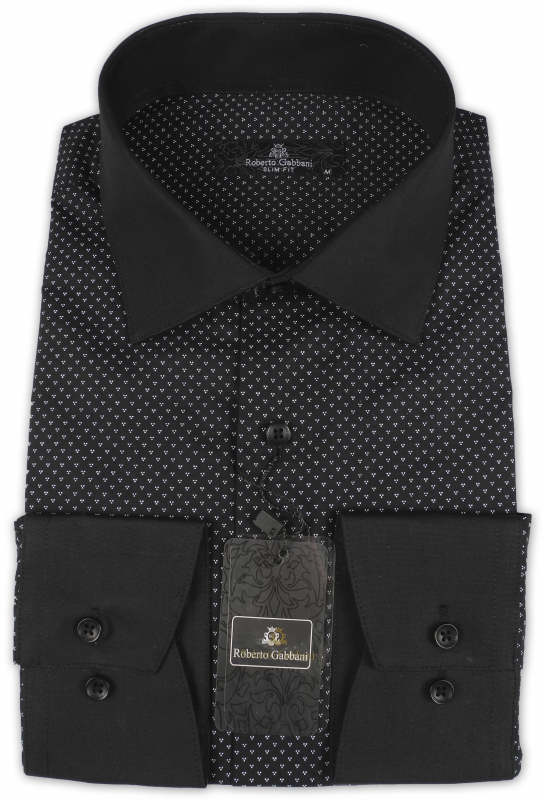 Фото Рубашка чёрная Roberto Gabbani артикул: 246236-1 Приталені