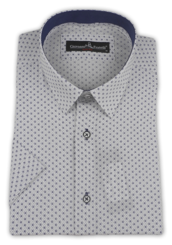 Фото товара Рубашка с коротким рукавом белая Giovanni Fratelli, артикул: 4045 Приталений крій